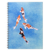 Floating Koi Blue Notebook Notizblock (Vorderseite)