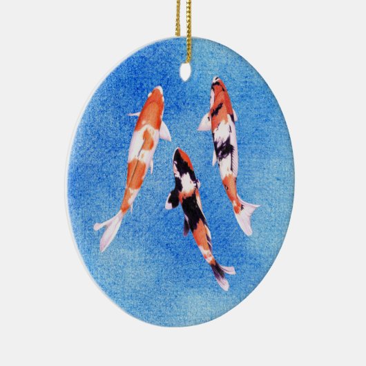 Floating Koi Blue Ornament (Rechts)