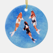 Floating Koi Blue Ornament (Vorne)