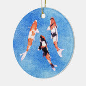 Floating Koi Blue Ornament (Links)