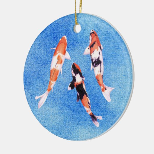 Floating Koi Blue Ornament (Links)