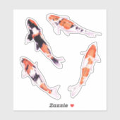 Floating Koi Custom-Cut Stickers Aufkleber (Blatt)