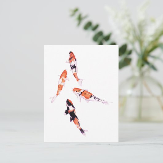 Floating Koi Postcard Postkarte (Stehend Vorderseite)