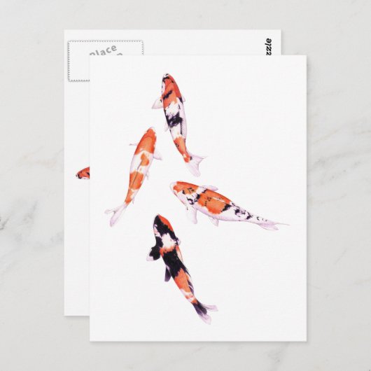 Floating Koi Postcard Postkarte (Vorne/Hinten)