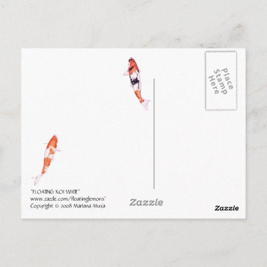 Floating Koi Postcard Postkarte (Rückseite)