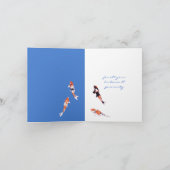 Floating Koi weiß Danke Notizkarte (Innenseite)