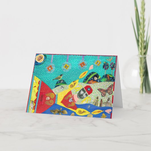 Floating Lady Grußkarte Feiertagskarte (Vorderseite)