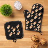 Floating Lantern Glow-Cozy Aesthetic Design Ofenhandschuh & Topflappen-Set (Oben Unten)