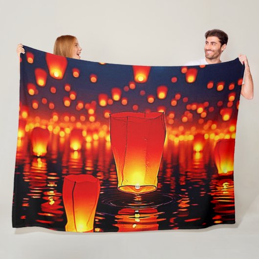 Floating Lanterns of Hope Design Fleecedecke (Beispiel)