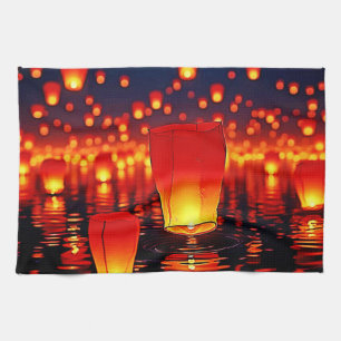 Floating Lanterns of Hope Design Geschirrtuch