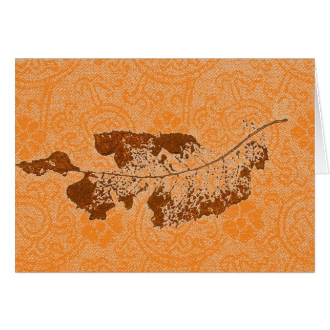 "Floating Leaf #1 Orange" Country Grußkarte (Vorderseite (Horizontal))