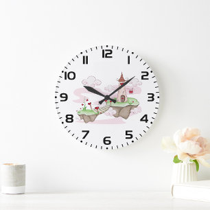 Floating Liebe Burg Lustra Romantische Fantasie Große Wanduhr