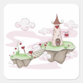 Floating Liebe Burg Lustra Romantische Fantasie Quadratischer Aufkleber (Vorderseite)