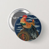 Floating Life: Rooster and Hen at Sea Button (Vorne & Hinten)
