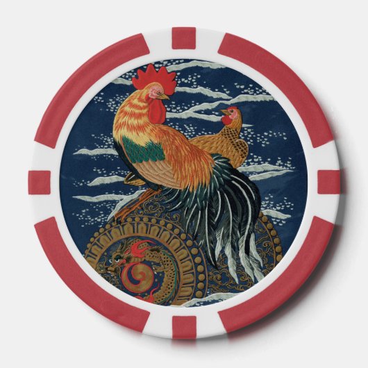 Floating Life: Rooster and Hen at Sea Pokerchips (Vorderseite)