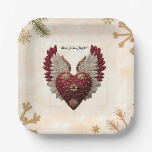 "Floating Love Heart" Pappteller (Vorderseite)