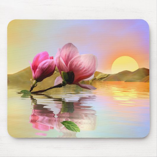 Floating Magnolia Blume Fine Art Mouse Pad Mousepad (Vorne)