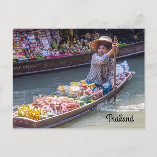 Floating Market, Thailand Postkarte (Vorderseite)