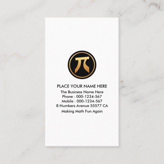 Floating-Math-Zahlen Visitenkarte (Rückseite)