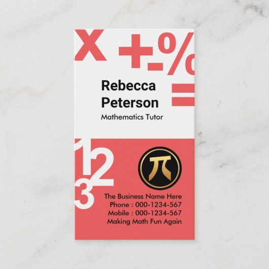 Floating-Math-Zahlen Visitenkarte (Vorderseite)