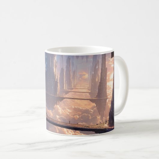 Floating Metropolis in the Clouds Kaffeetasse (VorderseiteRechts)