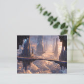 Floating Metropolis in the Clouds Postkarte (Stehend Vorderseite)