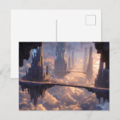 Floating Metropolis in the Clouds Postkarte (Vorne/Hinten)