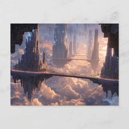 Floating Metropolis in the Clouds Postkarte (Vorderseite)