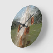 Floating Milkweed Seeds Art Print/Graphic Runde Wanduhr (Winkel)