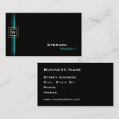 Floating Monogram Cube Moderne, benutzerdefinierte Visitenkarte (Vorne/Hinten)