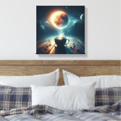 Floating Moon Over Coffee Fantasy Scene Leinwanddruck (Insitu (Schlafzimmer))