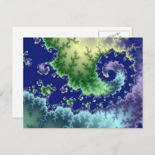 Floating Out - Fraktal Postkarte (Vorne/Hinten)