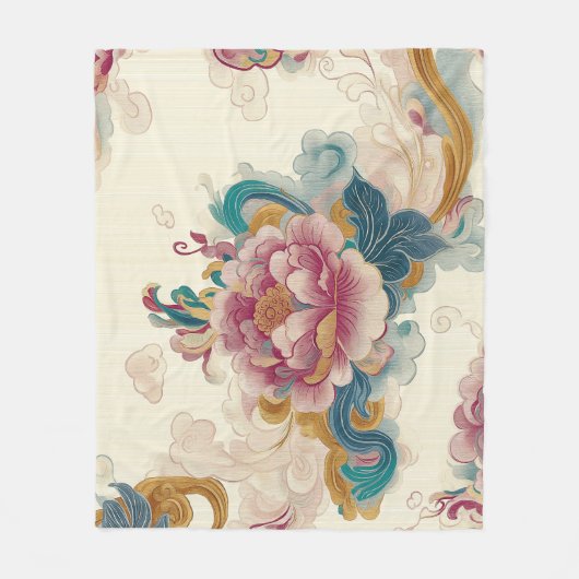 Floating Peony Fleecedecke (Vorderseite)