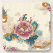 Floating Peony Getränkeuntersetzer (Vorderseite)