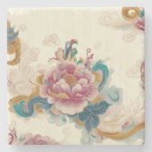 Floating Peony Steinuntersetzer (Vorderseite)
