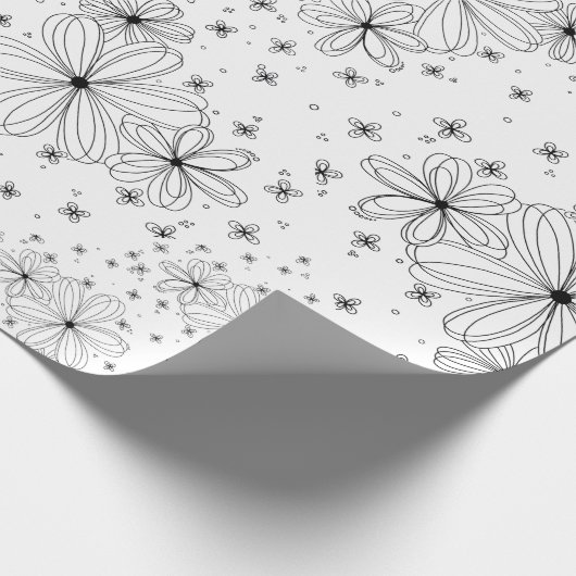Floating Petals – Colorable Wrapping Paper Geschenkpapier (Ecke)