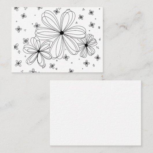 Floating Petals - Farbbare florale Note Card Mitteilungskarte (Vorne/Hinten)