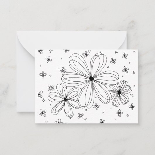 Floating Petals - Farbbare florale Note Card Mitteilungskarte (Vorderseite)