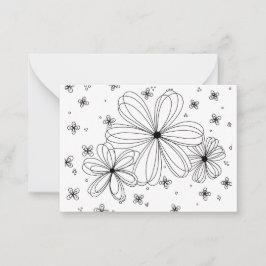 Floating Petals - Farbbare florale Note Card Mitteilungskarte