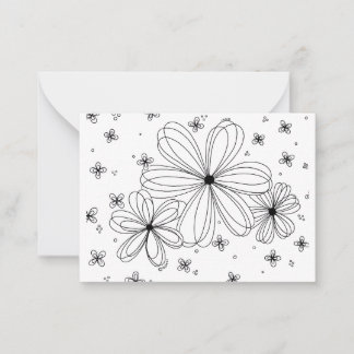 Floating Petals - Farbbare florale Note Card Mitteilungskarte