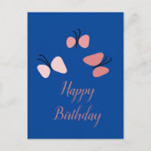 Floating Pink Butterflies Happy Birthday Postkarte (Vorderseite)