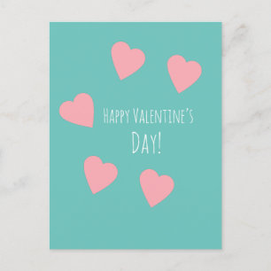 Floating Pink Heart Valentinstag Liebe Postkarte