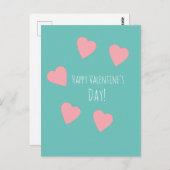 Floating Pink Heart Valentinstag Liebe Postkarte (Vorne/Hinten)