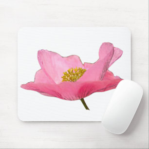 Floating Pink Poppy Nah-up Mousepad