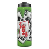 Floating Poker Cards 3D Inflated Tumbler Thermosbecher (Vorderseite)