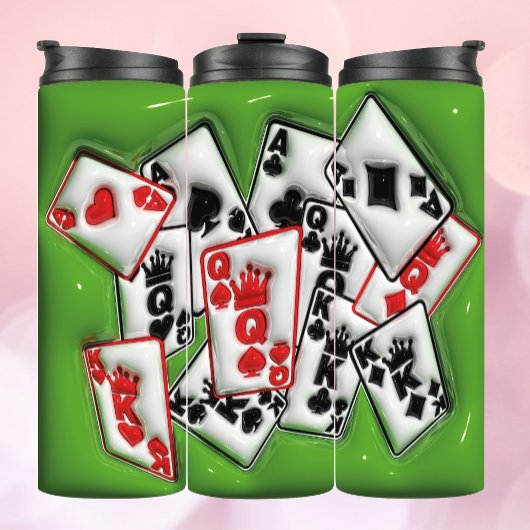 Floating Poker Cards 3D Inflated Tumbler Thermosbecher