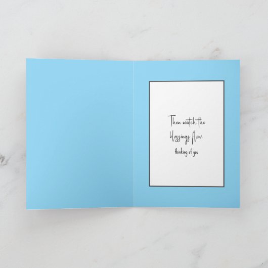 Floating Polka Dot Balloon denken Sie an Sie Karte (Innenseite)