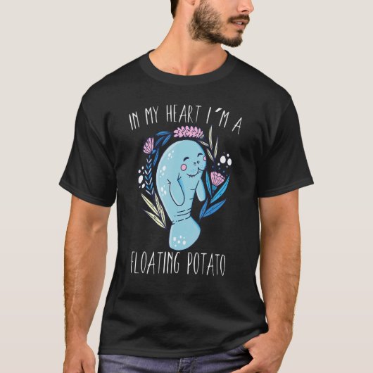 Floating Potato Manatee Marine Life 2 T-Shirt (Vorderseite)