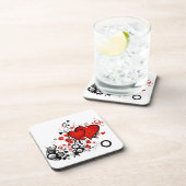 Floating Red Hearts Untersetzer (Rechte Seite)