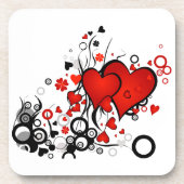Floating Red Hearts Untersetzer (Vorderseite)
